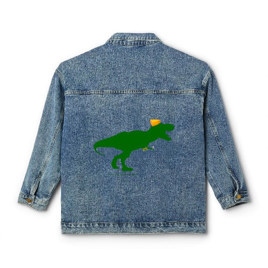 Cheesehead Cheeseheadasaurus Packers Dinosaur Classic Women's Denim Jackets