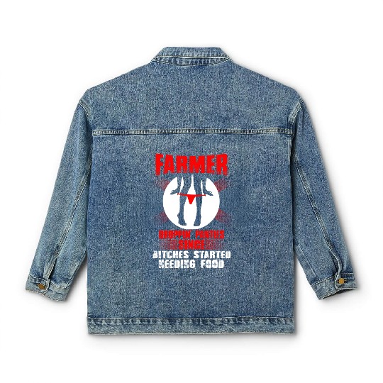Farmer farmer's wife piglet farmer farmers farme Classic Women's Denim Jackets