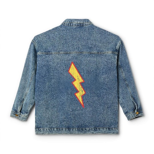 Vintage Lightning Bolt Classic Women's Denim Jackets