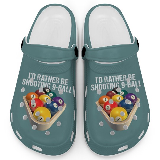 Discover 9-ball Pool Team Clogs | Bar League Billiards Clogs | Billiards Team Matching Clogs Gift Men Women | I'd Rather Be Shooting 9 Ball