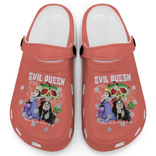 Vintage Retro Disney Villains The Evil Queen Clogs, Disney Princess Clogs