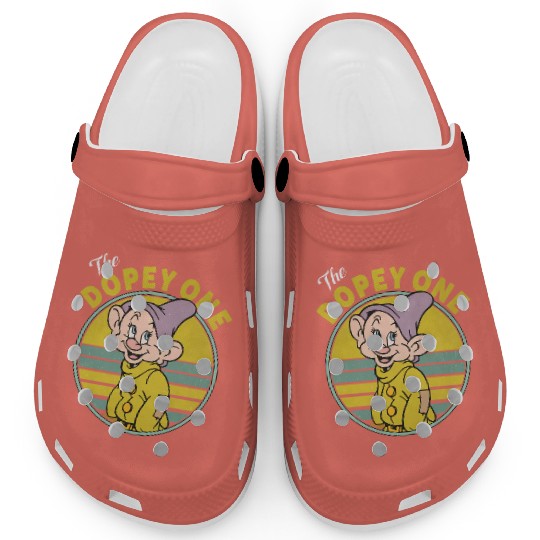Retro 90s Vintage The Dopey One Clogs, Disney Snow White And Seven Dwarfs Clogs