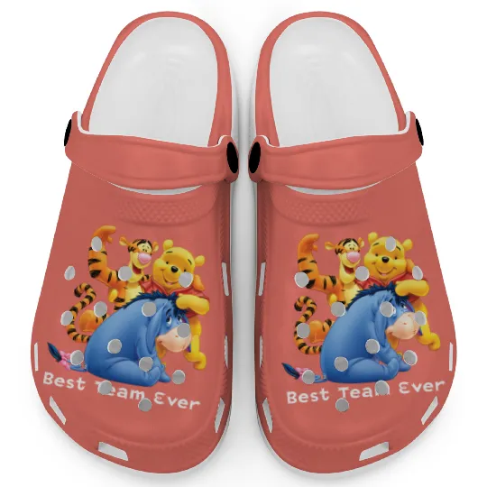 Disney Best Team Ever Clogs, Disneyworld Eeyore Winnie The Pooh Tiger Clogs, Animal Kingdom Clogs