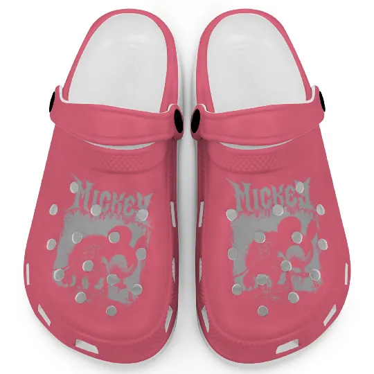 Mickey Mouse Metal Clogs, Deathmetal Halloween Disney Goth Punk Clogs