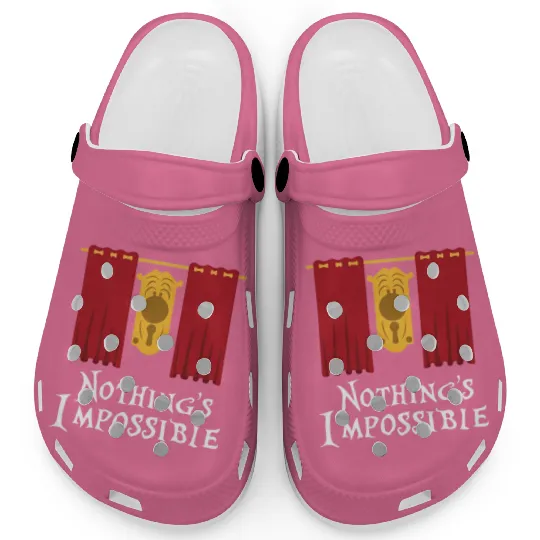 Alice in Wonderland Quote Clogs, Nothing's Impossible, The Doorknob Disney Clogs