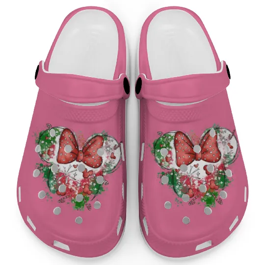 Minnie Mouse Christmas Clogs, Disney Christmas, Minnie Head Christmas Clogs