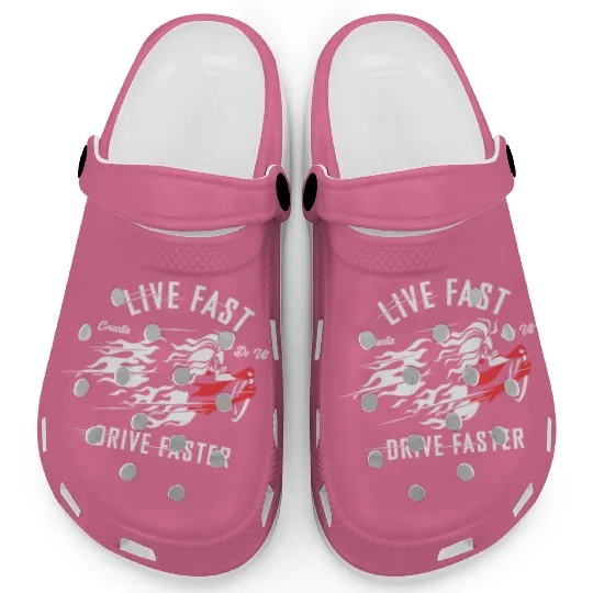 Disney Unisex Clogs: 101 Dalmations Cruella Live Faster