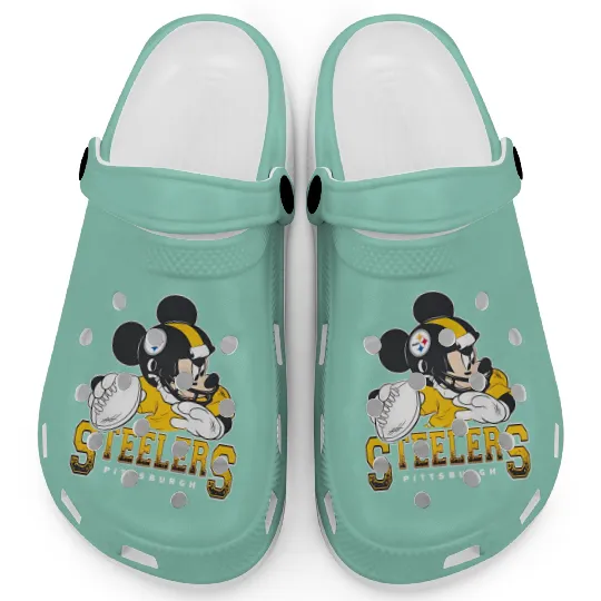 Vintage football Pittsburgh Steeler Disney Mickey Football Clogs