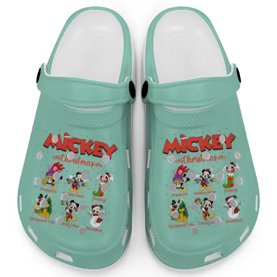 Mickey Christmas Clogs, Christmas Clogs, Raglan Clogs, Disney Christmas Clogs