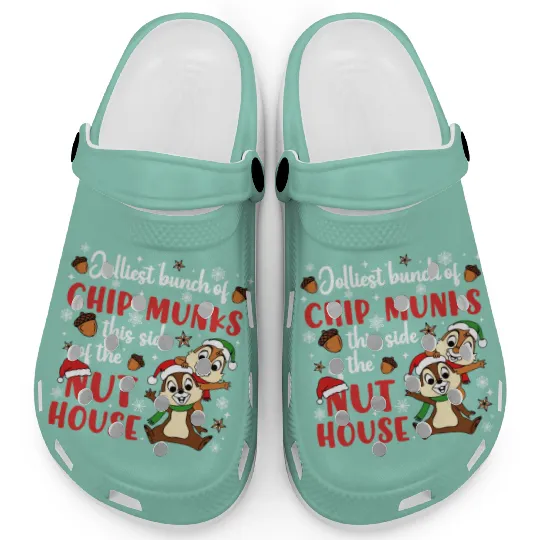 Jolliest Bunch Of Chipmunks Clogs, Disney Christmas Chip N Dale Clogs