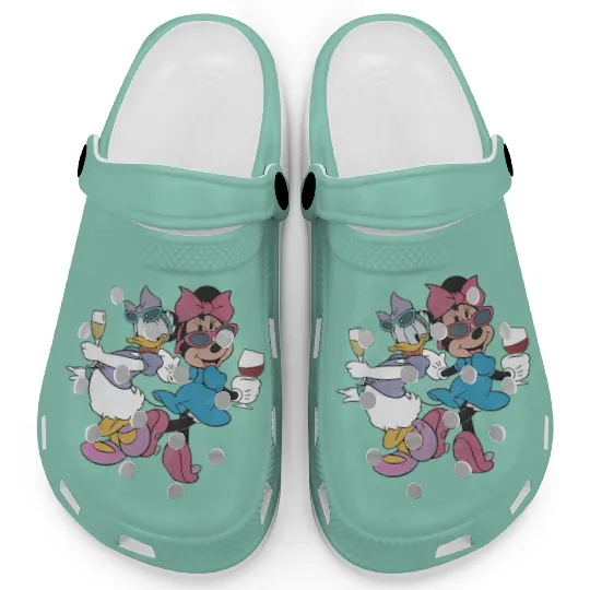 Epcot Minnie and Daisy, Disney Epcot Clogs, Drink Around the World Clogs