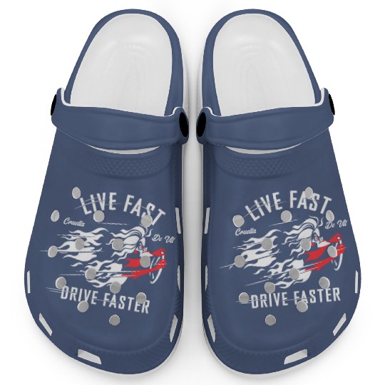 Disney Unisex Clogs: 101 Dalmations Cruella Live Faster