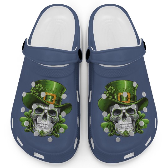 Sugar Skull St Patrick's Day Shamrock Clogs