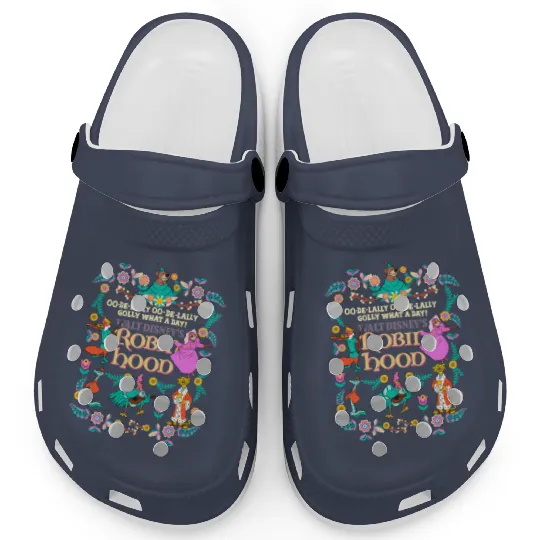Vintage Disney Robin Hood Floral Clogs, Disney Family Trip 2024 Clogs