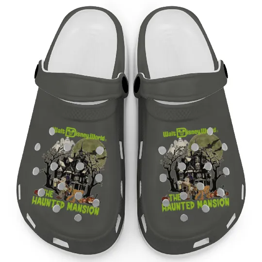 Vintage Disney Haunted Mansion Clogs, The Haunted Mansion Map Clogs