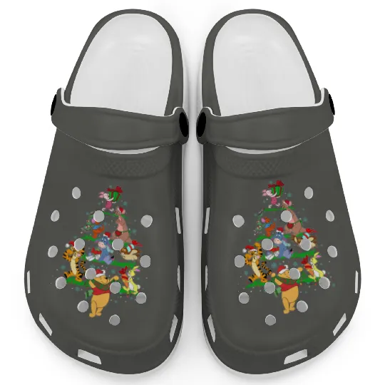 Winnie The Pooh Disney Christmas Tree Clogs, Vintage Disney Xmas Clogs