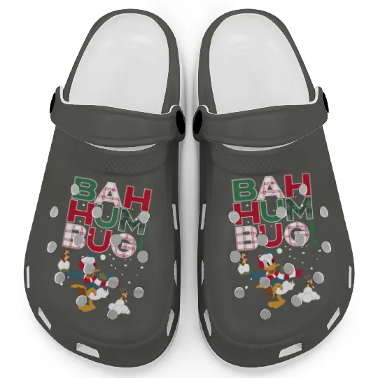Donald Duck Chip N Dale Bah Humbug Clogs, Funny Disney Christmas Clogs