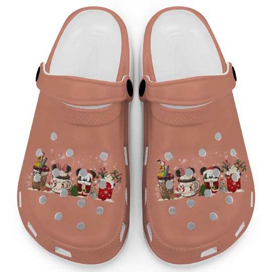 Disney Christmas Coffee Clogs, Disney Characters Clogs