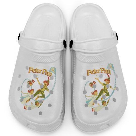 Vintage Peter Pan Clogs | Peter Pan Graphic Clogs | Disneyland Graphic Clogs
