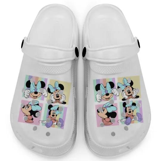 Retro Minnie Mouse Clogs, Minnie Mouse Trip Clogs, Disney Girl Trip Clogs