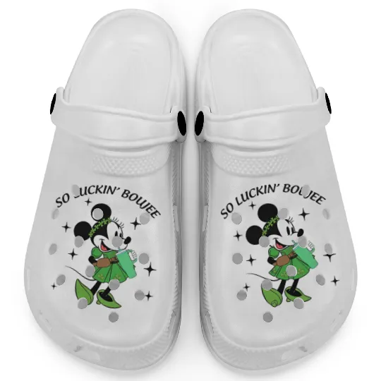Minnie So Luckin Boujee Clogs, Lucky Minnie, Disney St Patricks Day