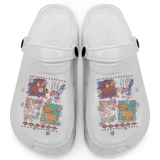 Retro 90s Disney Lion King Simba And Timon  Clogs, Vintage Lion King Clogs