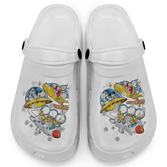 Vintage Space Mountain Clogs, Mickey Astronaut Clogs, Tomorrowland Clogs, Disney Family Vacation Clogs