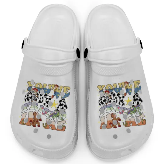 Retro Disney Toy Story You've Got A Friend In Me Clogs, Vintage Characters Group Matching, Kid Youth Toddler Clogs