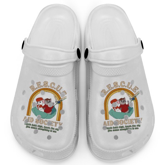 Retro 70s The Rescuers Bernard And Bianca Disney Clogs, Rescue Aid Society Clogs