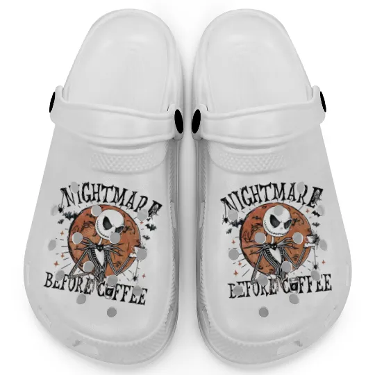 Jack Skellington Nightmare Before Coffee Clogs, Disney Halloween Clogs