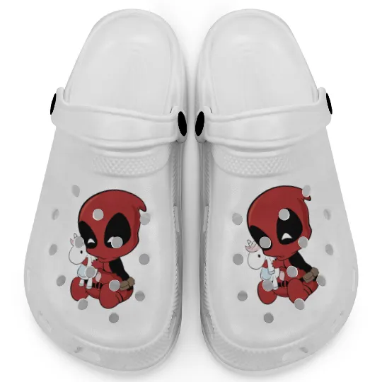 Deadpool With Unicorn Clogs, Marvel Family Party Gift, Disneyland Family Unisex Adult Clogs