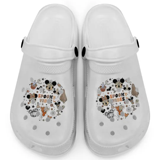 Retro Disney Spooky Vibe Clogs, Disney Pumpkin Halloween Clogs
