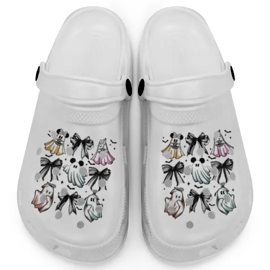 Mickey and Friends Ghost Coquette Bow Disney Halloween Clogs