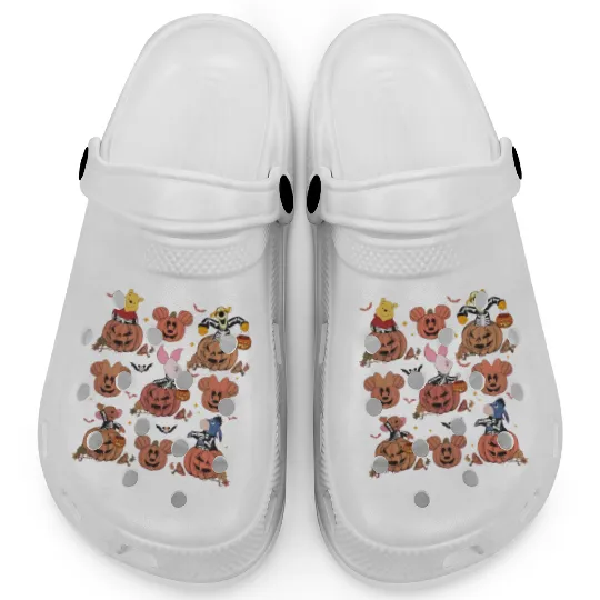 Vintage Disney Pooh Friends Tigger Piglet Eeyore Costume Skeleton In Pumpkin Clogs