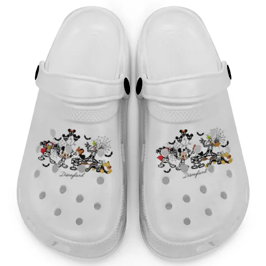 Mouse and Friends Skeleton Clogs, Disney Halloween Clogs, Disney Skeleton Clogs, Skeleton Mickey Clogs, Disney Spooky Clogs,  Clogs,