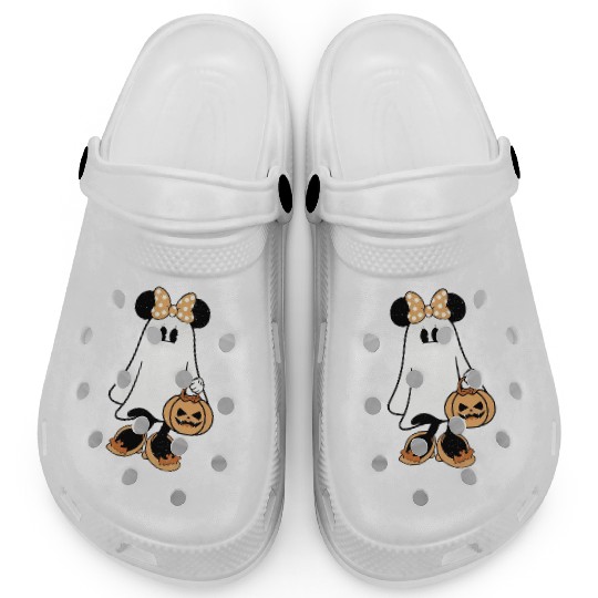 Retro Minnie Ghost  Clogs, Minnie Halloween Clogs, Disney Pumpkin, Halloween Pumpkin Clogs, Disney World Clogs, Magic Kingdom