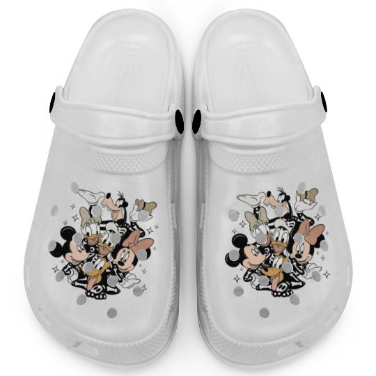 Vintage Disney Skeleton Clogs, Retro Mickey And Friends Halloween Clogs, Disney Halloween Clogs, Disneyland Halloween Clogs