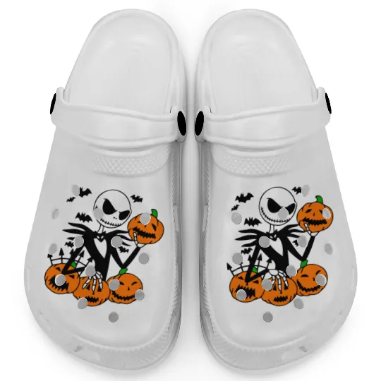 Jack Skellington Pumpkin Face Clogs, Halloween Disney Clogs