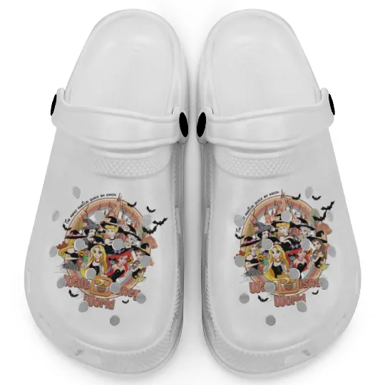 Vintage Retro Halloween Princess Clogs, Disney Halloween, Disney Princess Clogs