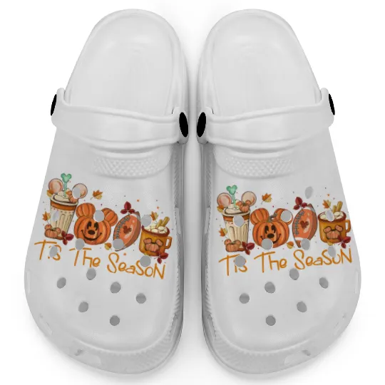 Mickey Pumpkin Tis The Season Disney Halloween Clogs, Disney Thanksgiving Matching