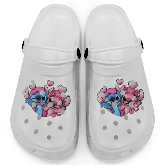 Disney Stitch and Angel Valentine Clogs, Angel Valentine Clogs