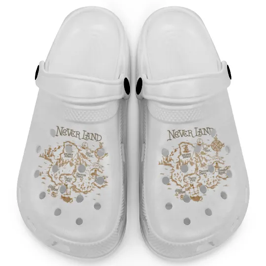 Disney Peter Pan Neverland Map Clogs, Peter Pan Characters Clogs