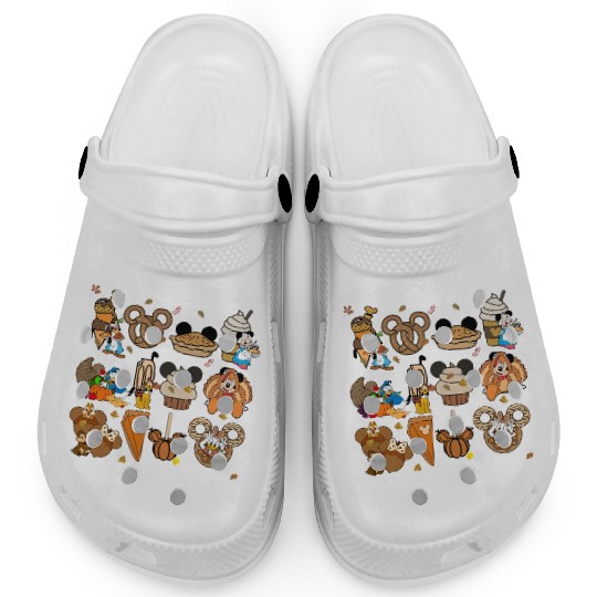 Disney Thanksgiving Clogs, Disney Fall Vibes Clogs, Mickey Mouse Pumpkin Drink Clogs