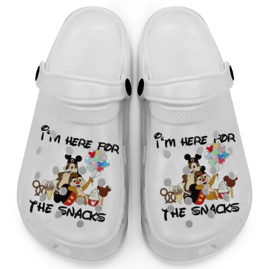 I'M Just Here For The Snacks Clogs, Snacking Around The World Clogs, Chip And Dale Clogs Disney Trip Family Clogs
