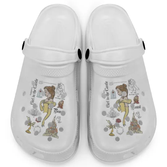 Disney Beauty And The Beast Characters Sketched Clogs, Magic Kingdom Clogs
