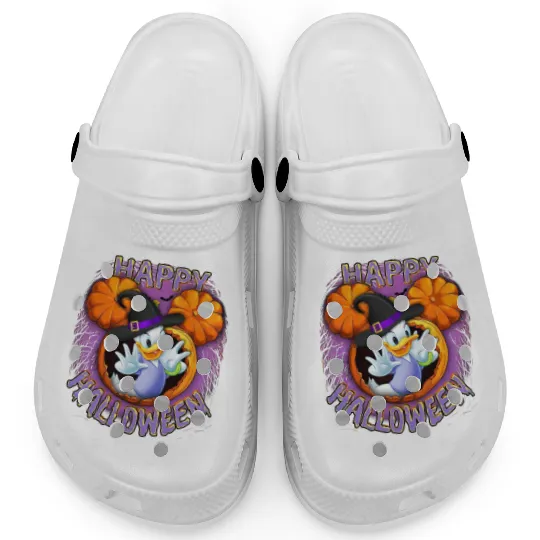 Daisy Duck Halloween Clogs, Happy Halloween Clogs, Daisy Halloween Clogs, Disney Daisy Clogs, Halloween Clogs Women, Fall Clogs
