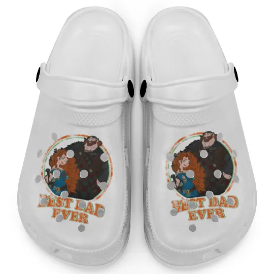 Vintage Disney Best Dad Ever King Fergus And Merida Clogs, Disneyland Father'S Day Clogs