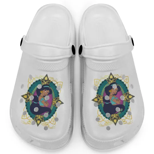 Vintage Princess Jasmine Clogs, Retro Disney Princess Clogs