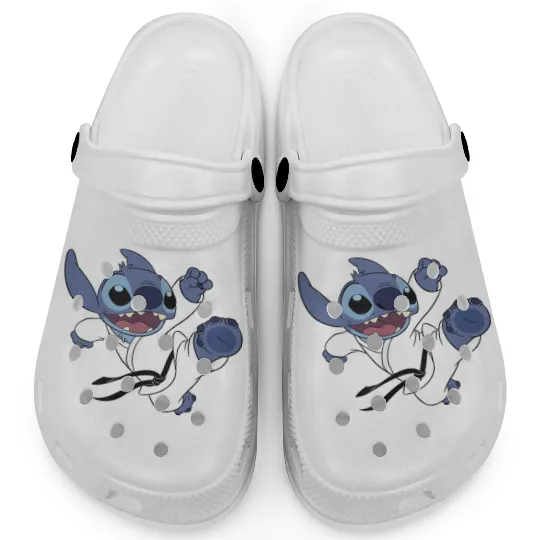Disney Lilo & Stitch Karate Kick Black Belt Cute Clogs