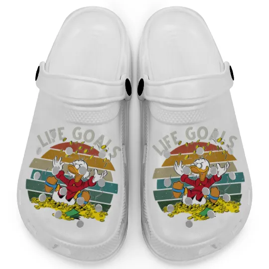 Retro Disney Ducktales Scrooge Goals McDuck Duck Tales Portrait  Vintage Style  Family Matching Clogs Cool Gift Ideas Men Women Clogs